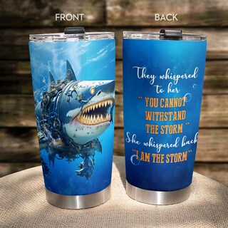 Foto 1 | Foto 1 | Taza Tumbler Oasisdream De Acero Inoxidable De 600 Ml Con Estampado De Tiburones - Venta Internacional.