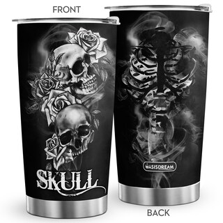 Foto 1 | Foto 1 | Taza De Café Tumbler Oasisdream De 600 Ml Con Estampado De Calaveras - Venta Internacional.