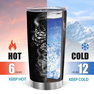 Foto 5 | Foto 5 | Taza De Café Tumbler Oasisdream De 600 Ml Con Estampado De Calaveras - Venta Internacional.