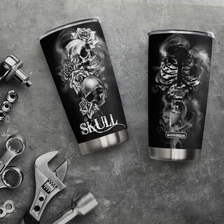 Foto 6 | Foto 6 | Taza De Café Tumbler Oasisdream De 600 Ml Con Estampado De Calaveras - Venta Internacional.