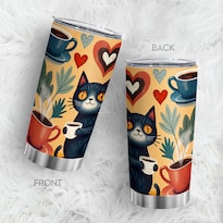Taza De Café Travel Tumbler Oasisdream De 600 Ml Con Estampado De Gatos - Venta Internacional.