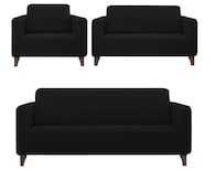 Fundas Cubre Sala Stretch Negro Tejido Jacquard Elástico y Resistente- Melocotton 3 Piezas