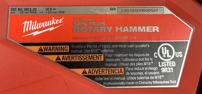 Foto 2 | Foto 2 | Martillo Perforador Milwaukee M18 FUEL 1" SDS Plus (2912-20)