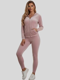 Foto 2 | Foto 2 | Conjunto 2 Piezas Sudadera Y Pant Aterciopelado Conj-086 Rosa Para Mujer