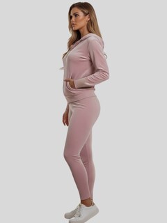 Foto 4 | Foto 4 | Conjunto 2 Piezas Sudadera Y Pant Aterciopelado Conj-086 Rosa Para Mujer