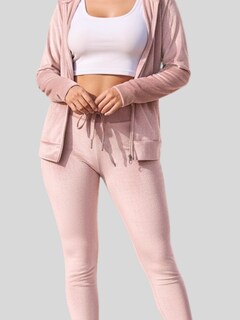 Foto 6 | Foto 6 | Conjunto 2 Piezas Sudadera Y Pant Aterciopelado Conj-086 Rosa Para Mujer