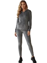 Conjunto 2 Piezas Sudadera Y Pant Aterciopelado Conj-086 Gris Para Mujer