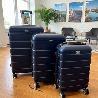 Foto 4 | Foto 4 | Juego de Maletas con Ruedas Giratorias Azul 3 Piezas