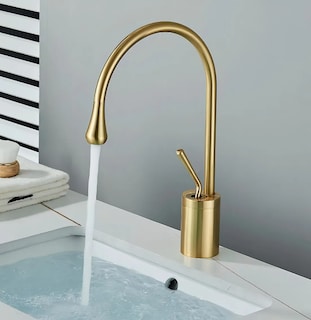 Foto 3 | Foto 3 | Grifo de Lavabo Xtellar Monomando Giratorio 360° Cobre Cepillado Dorado