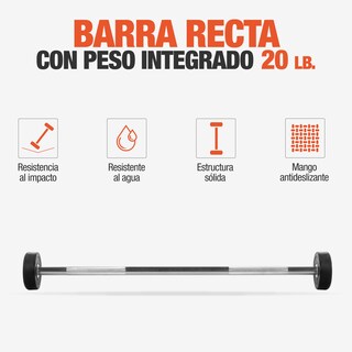 Foto 3 | Foto 3 | Barra Recta Peso Integrado 20 Lbs Altera Fijo Gym Crossfit