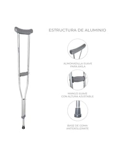 Foto 3 | Foto 3 | Muletas Auxiliares Gravita de Aluminio Ajustables