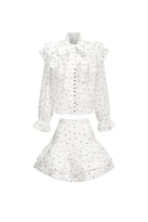 Conjunto de Falda y Blusa Bella Barnett con Estampado de Puntos para Mujer