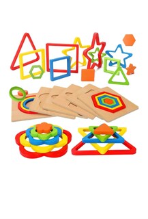 Foto 1 | Foto 1 | 30 Piezas Rompecabezas Figuras Surtidas 3d Bloques Para Niños Xtellar Madera Juegos Niños 1 Años