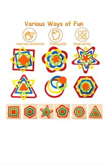 Foto 3 | Foto 3 | 30 Piezas Rompecabezas Figuras Surtidas 3d Bloques Para Niños Xtellar Madera Juegos Niños 1 Años