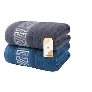 Foto 1 | Foto 1 | Juego De Toallas De Algodón 70x140cm 2pc Eo Safe Imports Esi-23472 Azul Y Gris