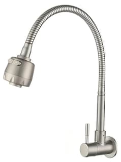 Foto 1 | Foto 1 | Grifo De Cocina Xtellar De Pared Cuello Flexible Giratorio Acero Inoxidable Plateado