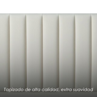 Foto 7 | Foto 7 | Base De Cama Matrimonial Con Cabecera Acanalada Tapizada En Poliéster Beige Ilios Innova Diseño Moderno Para Dormitorio