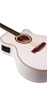 Foto 5 | Foto 5 | Guitarra Bamboo Electroacustica Blanca Linden 40 Con Funda