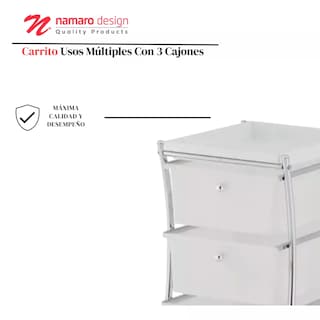 Foto 2 | Foto 2 | Carrito Usos Múltiples 3 Cajones Namaro Design Blanco