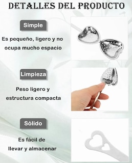 Foto 2 | Foto 2 | Infusores de Té Xtellar Corazón 10 Piezas Plata