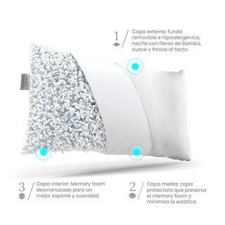 Foto 4 | Foto 4 | Almohada Blend Smart Bamboo – Relleno Personalizable Funda Suave Y Transpirable (queen)