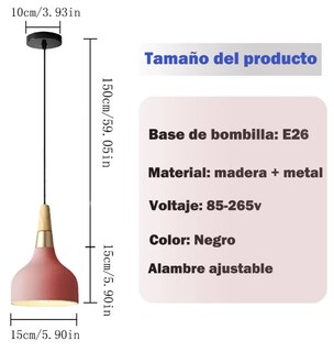 Foto 2 | Foto 2 | Lámpara Colgante Xtellar Moderna De Techo En Hierro Y Madera Rosa