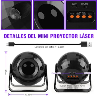 Foto 4 | Foto 4 | Proyector Láser Xtellar Audiorítmico 360° Con Control Remoto Y Luces Led – Negro