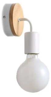 Foto 1 | Foto 1 | Lámpara Pared Xtellar Minimalista Nórdico De Hierro Y Madera Con Base E27 60w – Blanco