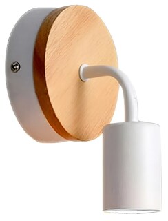 Foto 2 | Foto 2 | Lámpara Pared Xtellar Minimalista Nórdico De Hierro Y Madera Con Base E27 60w – Blanco