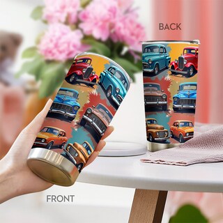 Foto 4 | Foto 4 | Taza De Café Tumbler Oasisdream De 600 Ml Con Estampado De Coche 18/8 Ss - Venta Internacional.