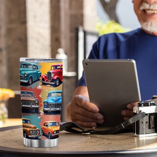 Foto 6 | Foto 6 | Taza De Café Tumbler Oasisdream De 600 Ml Con Estampado De Coche 18/8 Ss - Venta Internacional.