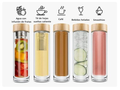 Foto 2 | Foto 2 | Termo Infusor Te De Vidrio Xtellar Con Tapa Bambú Infusores 450ml