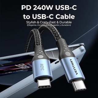 Foto 3 | Foto 3 | Kit 2 Pz Cables Usb-c Vention Trebh 2m 240w 5a Trenzado Carga Ultra