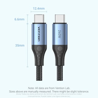 Foto 7 | Foto 7 | Kit 2 Pz Cables Usb-c Vention Trebh 2m 240w 5a Trenzado Carga Ultra