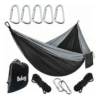 Hamaca Belug Algodón Para Exterior Jardín Camping Portátil Mueble Negro