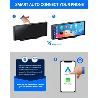 Foto 4 | Foto 4 | Estéreo Belug Inalámbrico Para Coche 10 Para Apple Carplay Negro