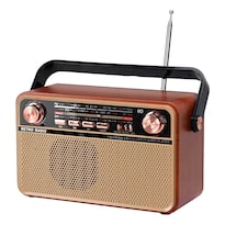 Radio Retro Bluetooth Portátil Recargable Eo Safe Imports Esi-23708 Cafe
