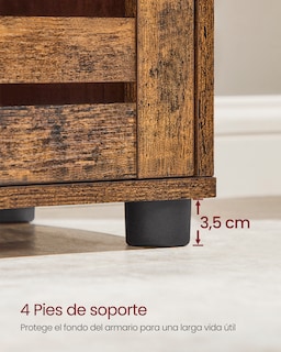 Foto 6 | Foto 6 | Vasagle Armario Alto De Almacenamiento Con 3 Compartimentos Abiertos Y Estantes Ajustables Para Hogar