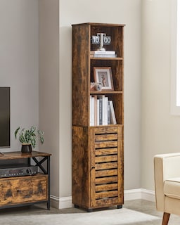 Foto 7 | Foto 7 | Vasagle Armario Alto De Almacenamiento Con 3 Compartimentos Abiertos Y Estantes Ajustables Para Hogar