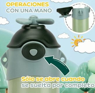 Foto 3 | Foto 3 | Taza Termo Xtellar Infantil 500ml Con Popote De Silicona Y Correa Ajustable Antifugas Verde