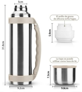Foto 2 | Foto 2 | Termo Xtellar De Gran Capacidad 1.5l Doble Pared Al Vacío 24h Calor Antifugas Plateado