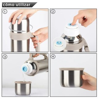 Foto 4 | Foto 4 | Termo Xtellar De Gran Capacidad 1.5l Doble Pared Al Vacío 24h Calor Antifugas Plateado