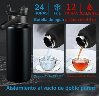 Foto 3 | Foto 3 | Termo Xtellar 40oz Doble Boca Para Beber Antifugas Con Asa Y Cepillo Incluido Negro