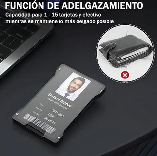 Foto 4 | Foto 4 | Cartera Xtellar Delgada De Aluminio Con Clip Metálico Y Bloqueo Rfid – Plateado