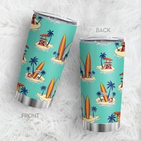 Taza De Café Tumbler Oasisdream De 600 Ml Con Estampado De Playa Acero Inoxidable 18/8 - Venta Internacional.