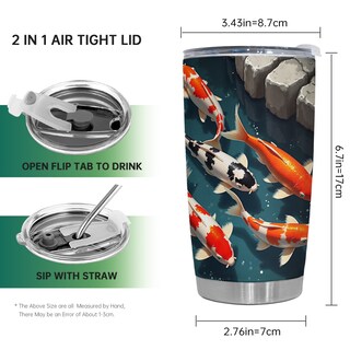 Foto 2 | Foto 2 | Taza Taza Tumbler Oasisdream De Acero Inoxidable 600 Ml Con Estampado De Peces - Venta Internacional.