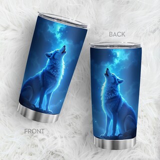 Foto 4 | Foto 4 | Taza De Café Tumbler Oasisdream De 600 Ml Con Estampado De Lobos Acero Inoxidable 18/8 - Venta Internacional.