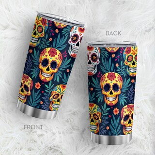 Foto 1 | Foto 1 | Taza De Café Tumbler Oasisdream De 600 Ml Con Estampado De Calaveras Acero Inoxidable 18/8 - Venta Internacional.
