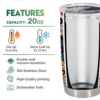 Foto 4 | Foto 4 | Taza De Café Tumbler Oasisdream De 600 Ml Con Estampado De Calaveras Acero Inoxidable 18/8 - Venta Internacional.