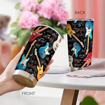 Taza Tumbler Oasisdream De Acero Inoxidable 600 Ml Con Estampado De Guitarra - Venta Internacional.